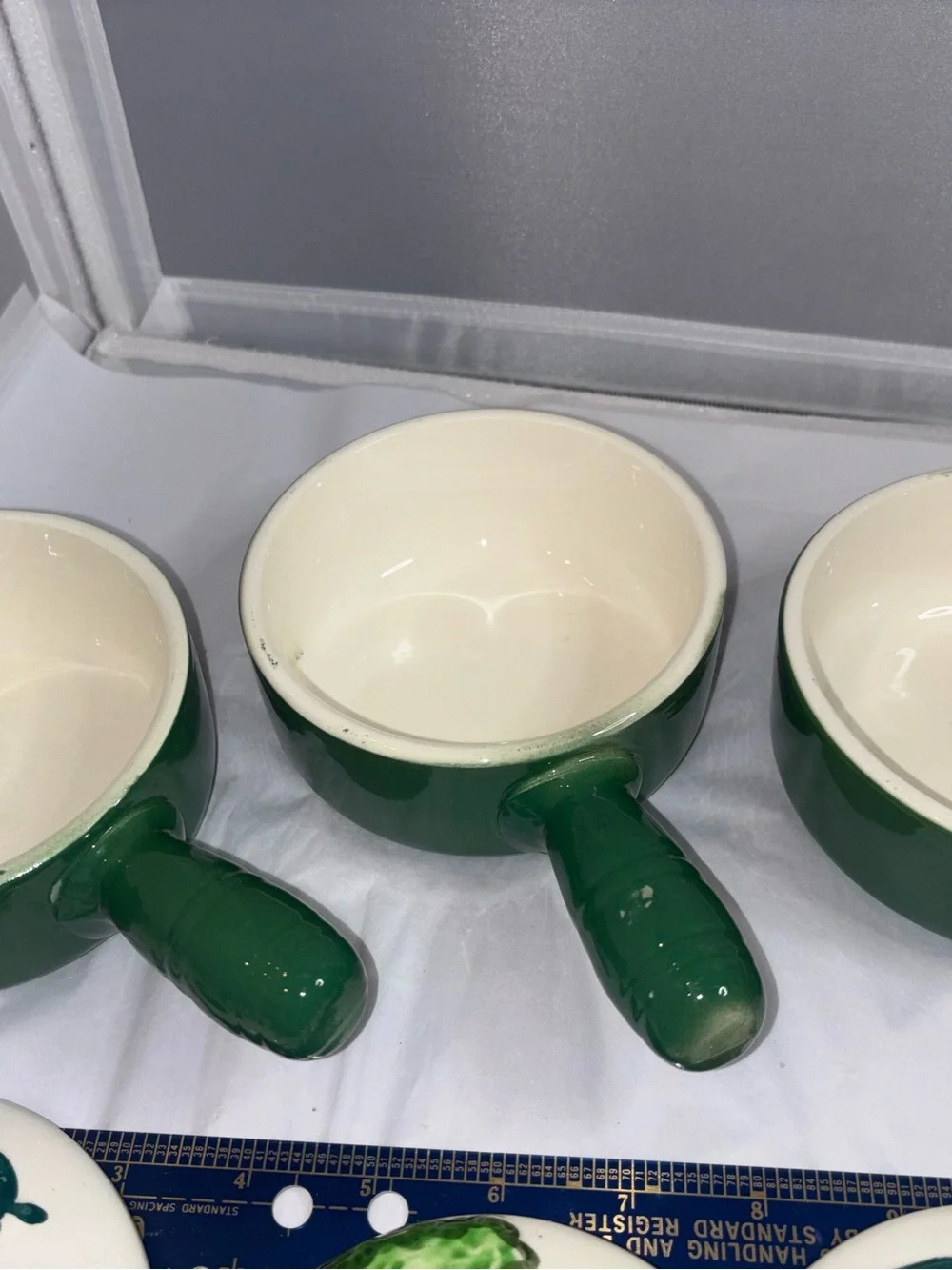 Green Ceramic Handled Vegetable Lid Vintage Japan Del Coronado